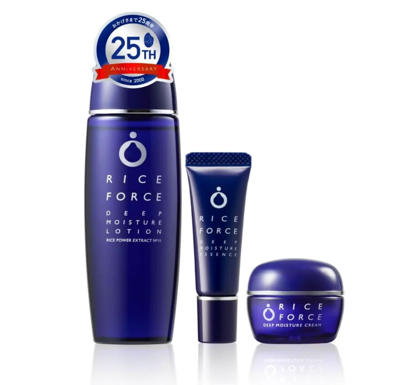 Riceforce Official Deep Moisture Lotion Set, 3-Piece Kit, Hydration Power, ideal for Daily Skincare