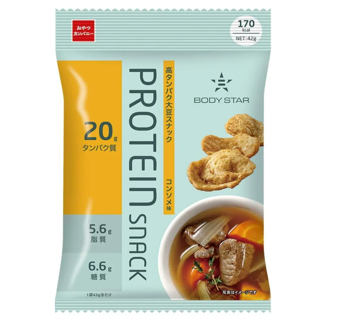 Oyatsu Company Body Star Soy Protein Snack Consomme Flavor 42g (Pack of 3) - YOYO JAPAN