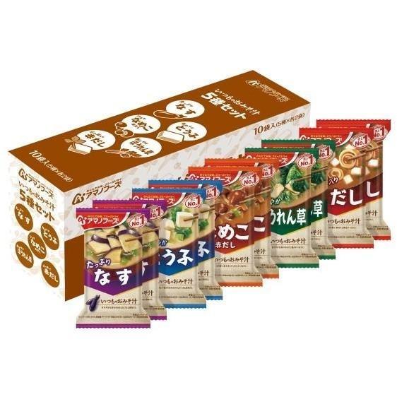 Amano Foods Freeze Dried Japanese Miso Soup Assortment I 10 Servings, variety pack, ideal for quick daily meals