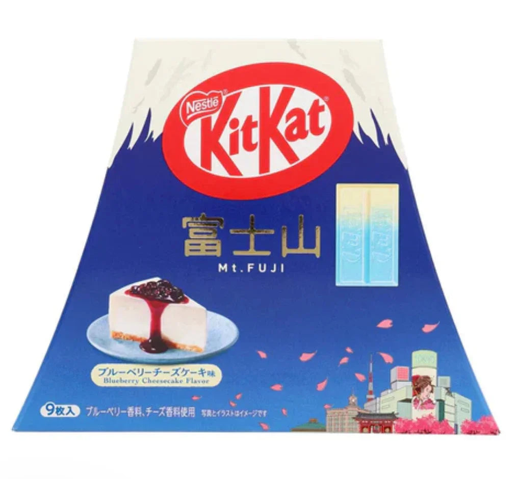 c148b4f1-chocolate-kit-kat-blueberry-cheesecake-01-yoyojapanstore Kit Kat Blueberry Cheesecake, 15g, Mt. Fuji edition, ideal for a sweet snack