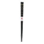 Isuke Non-Slip Lacquered Wood Japanese Chopsticks Black & Gold 24 cm, elegant lacquer finish ideal for refined dining