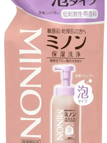 Minon Body Wash Shampoo Foam Type Refill Bag 400ml - For Hair
