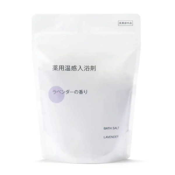 MUJI Medicinal Warming Bath Salts Lavender Scent 360g, 360g, Lavender Scent, ideal for evening relaxation.