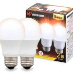 Iris Ohyama LDA7L-G-6T62P LED Bulb, Pack of 2, Warm Light Color, ideal for living room lamps.
