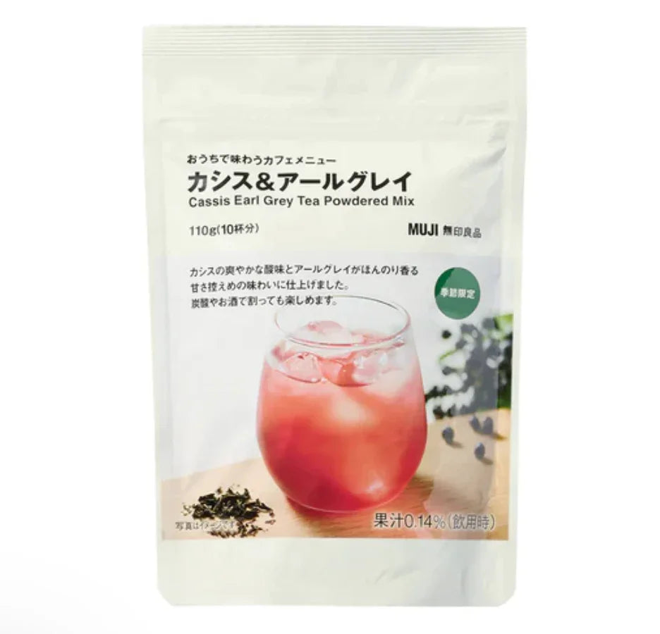 Muji Cassis Earl Grey Tea Powdered Mix, 110g, fruity aroma, ideal for cold drinks