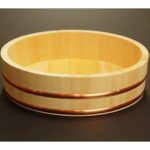 Umezawa Sawara Cypress Hangiri 36cm, wooden sushi oke bowl, ideal for mixing sushi rice