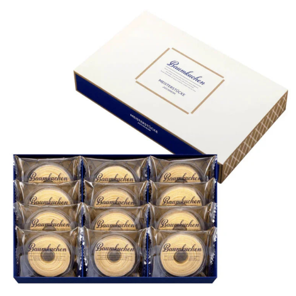 MSJ. Baumkuchen 22 Soft & Moist Layered Cake 12pcs, soft texture, ideal for gifting and teatime.