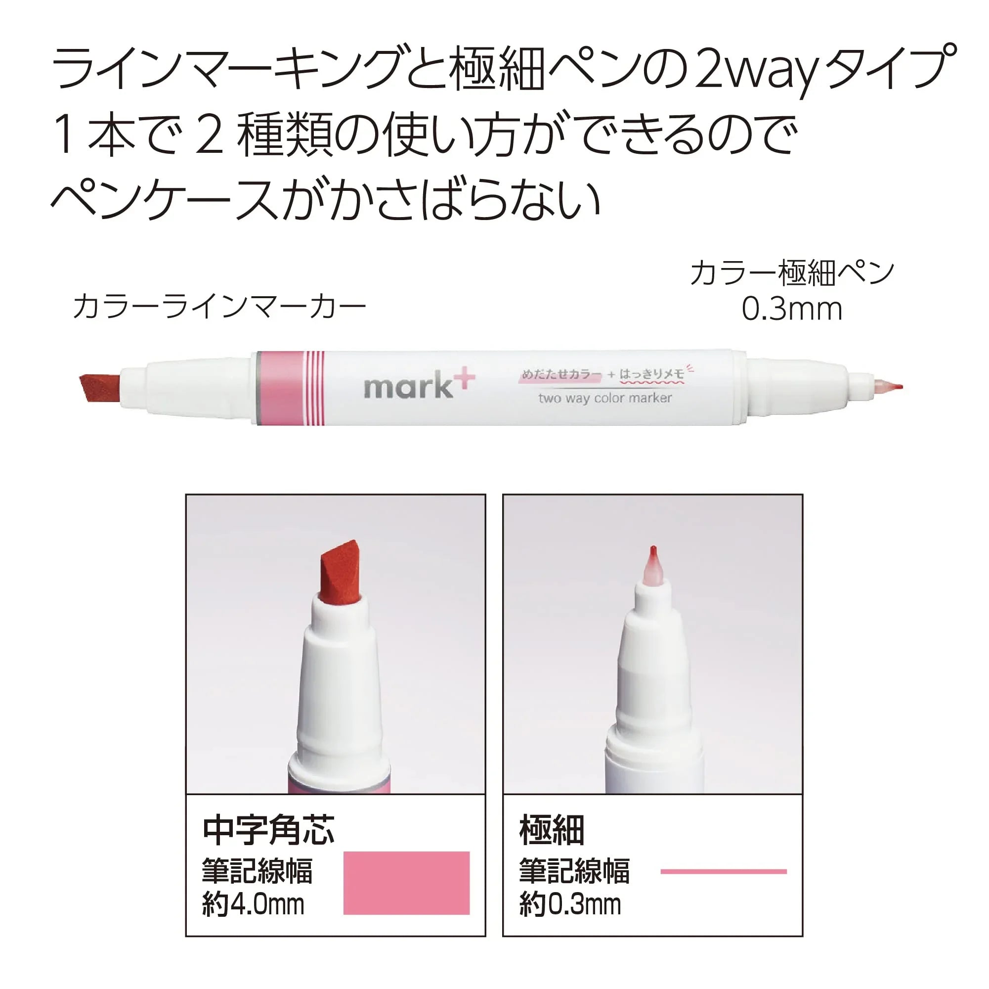 Kokuyo Japan Highlighter Pen 2 Colors Set Of 5 - Marktus Pm-Mt200-5S - YOYO JAPAN