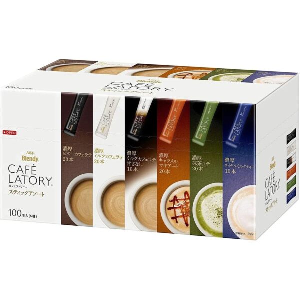 AGF Blendy Cafe Latory Instant Tea and Coffee Assortment 100 Sticks - YOYO JAPAN