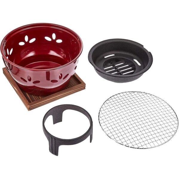 26cm Ikenaga Shichirin Round Charcoal Grill, Portable Design, designed for Small Patios and Camping