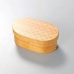 Isuke Wood Bento Box Japanese Lunchbox Shippo Pattern, handcrafted wood, ideal for daily meals.