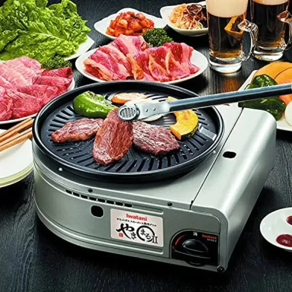 303x278 mm Iwatani Yakimaru II CB-SLG-2 Grill, non-stick plate, designed for BBQ enthusiasts