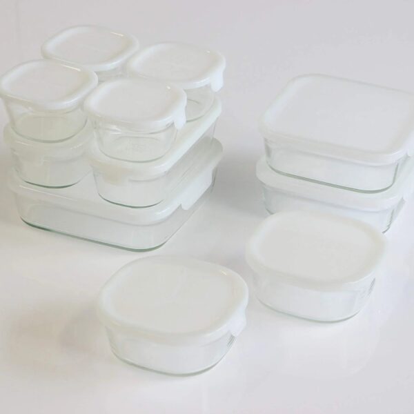 Iwaki Japan Ps-Prn-11W Heat Resistant Glass Storage Container 11Pc Set 200Ml-1200Ml - YOYO JAPAN