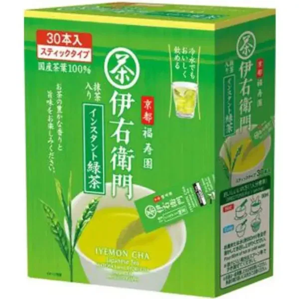 Iyemon Instant Green Tea Stick 0.8g x 30 Sticks - Instant Green Tea - Japanese Blended Tea