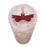 Close-up of Starbucks Holiday 2025 Cold Cup Tumbler with Ribbon 710ml, featuring elegant texture for festive style