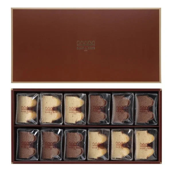 Baum u. Baum Japanese Baumkuchen Cake Assortment Box 12 Pieces, assorted flavors, ideal for gifting