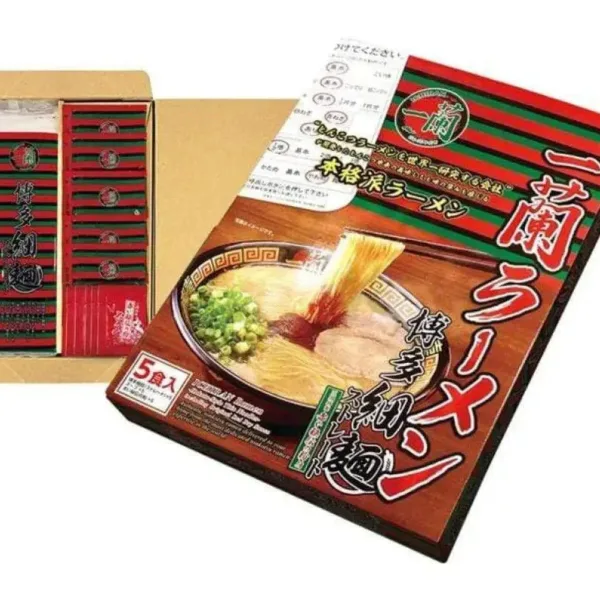 Ichiran Ramen Hakata Hosomen Straight Noodles Omiyage, 5 servings, ideal for home ramen preparation