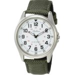 Citizen QB38 Men's Wristwatch, Analog, Waterproof, Leather Strap, green, Watch Nylon Strap, Military