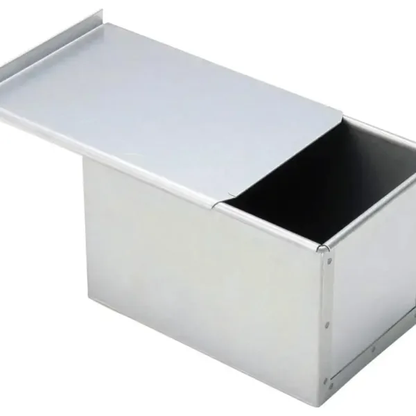 Tiger Crown 1.5 Loaf Square Bread Mold Silver W/ Lid - Japanese Bakery 2396