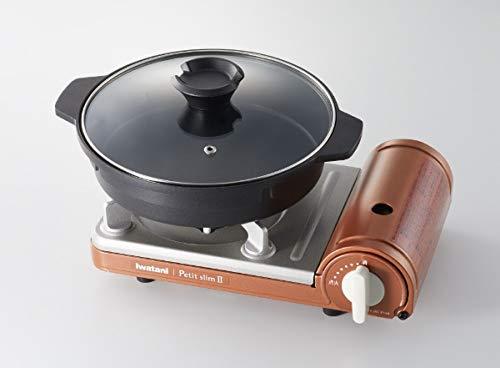Iwatani Junior Multi Plate With Glass Lid CB-P-JRMG, fluorine coated surface, designed for cassette stove use