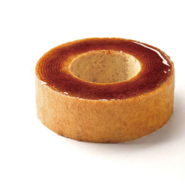 1 piece Dojima Caramel Baumkuchen Japanese Sponge Cake, soft layered texture, designed for daily enjoyment