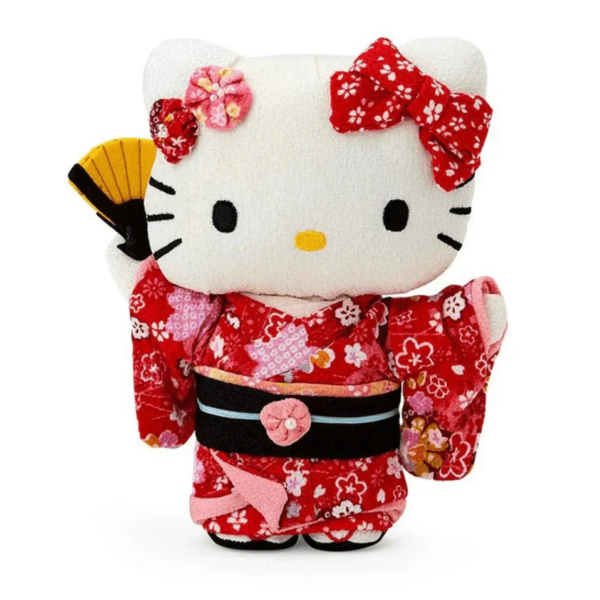 Sanrio Sakura 2025 Red Chirimen Medium Doll: Hello Kitty