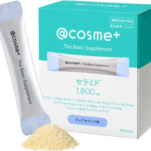 @Cosme+ Ceramide Supplement 30 Packs, 30 packs, plant ceramide formula, ideal for daily skin hydration