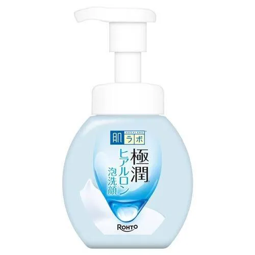 Hada Labo Gokujyun Hyaluronic Acid Foaming Face Wash, 160ml, Dense Foam Pump, ideal for Gentle Cleansing