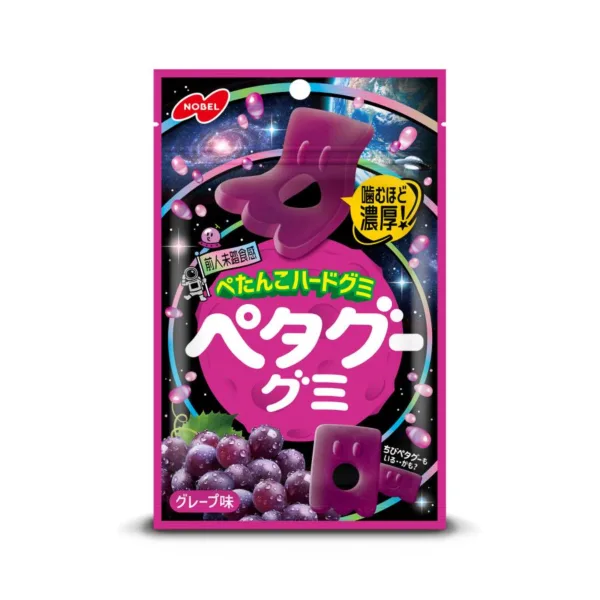 Nobel Petagoo Gummy, Grape Flavor (Set Of 5), 5 Packs, Flat Chewy Shape, ideal for Sweet Snacks