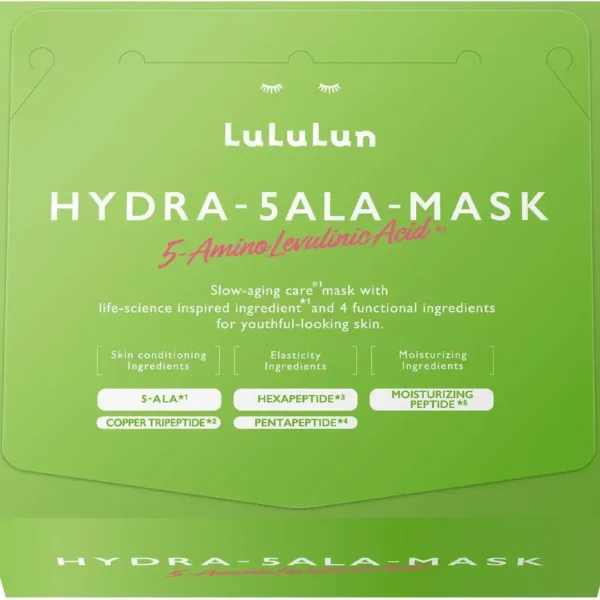 Lululun Hydra 5ALA Mask, 28 Sheets, Hydrating Sheet Mask, ideal for Daily Moisture Care