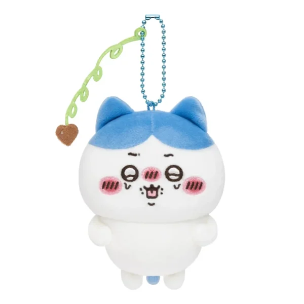 Chiikawa Slightly Tipsy Mascot (Hachiware), 90mm, soft plush body, ideal for bag decoration