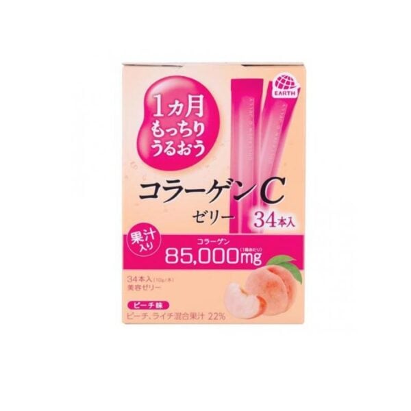 Earth Pharmaceutical Collagen C Jelly Peach Flavor 10g x 34 Pieces yoyojapan 01
