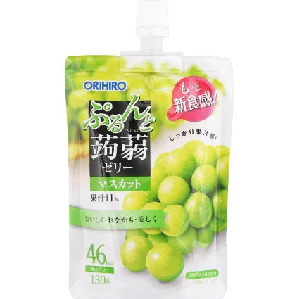 Orihiro Drinkable Konjac Jelly Drink White Muscat Grape Flavor 130g, low calorie snack, ideal for daily breaks