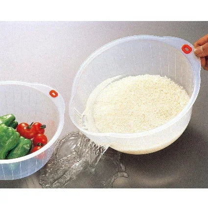 22cm Inomata Japanese Rice Washing Bowl, transparent design, designed for home kitchens